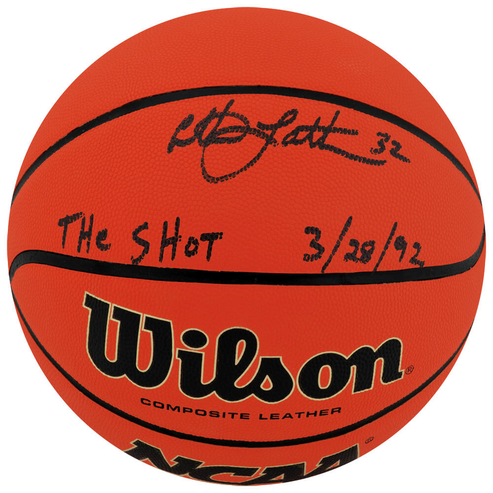 Christian Laettner Autographed Wilson NCAA Legends Full Size Basketball with The Shot 3 28 92-Powers Sports Memorabilia
