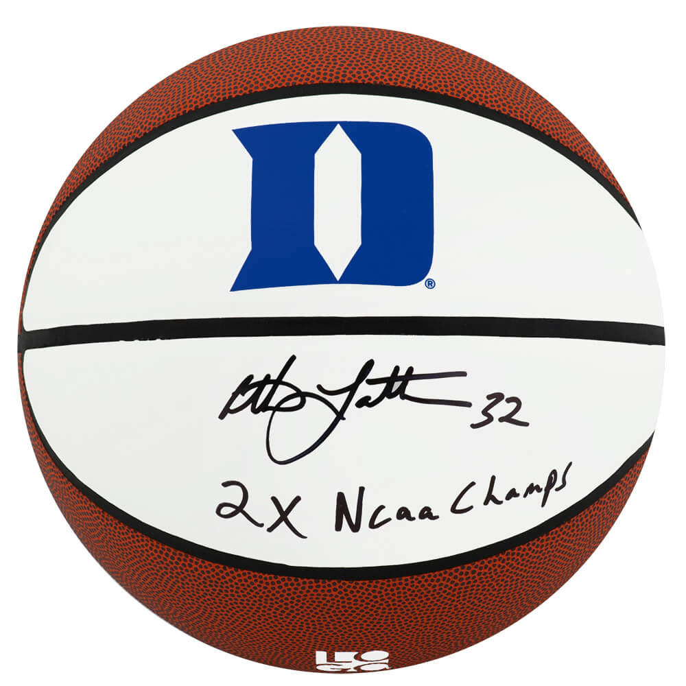 Christian Laettner Duke Blue Devils Autographed Logo Brands Logo Basketball-Powers Sports Memorabilia