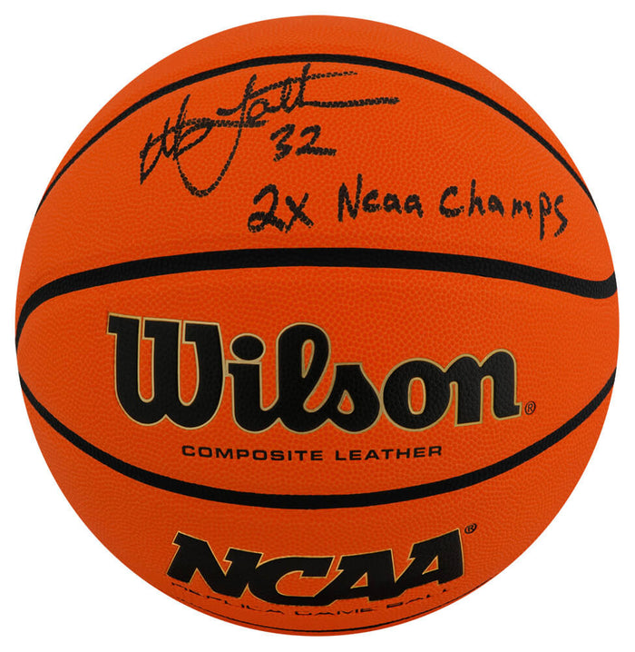 Christian Laettner Autographed Wilson NCAA Game Rep Full Size Basketball with 2x NCAA Champs-Powers Sports Memorabilia