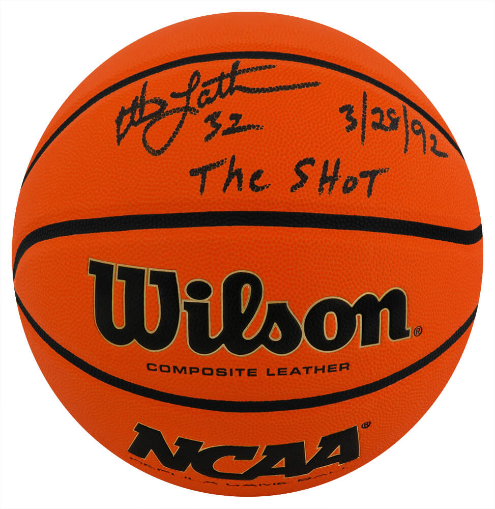 Christian Laettner Autographed Wilson NCAA Game Rep Full Size Basketball with The Shot 3-28-92-Powers Sports Memorabilia