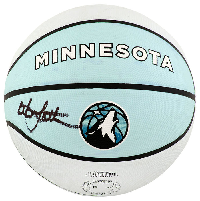 Christian Laettner Autographed Wilson Minnesota Timberwolves The City NBA Logo Basketball-Powers Sports Memorabilia