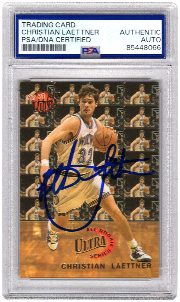 Christian Laettner Minnesota Timberwolves Autographed 1992 93 Fleer Ultra 4-Powers Sports Memorabilia