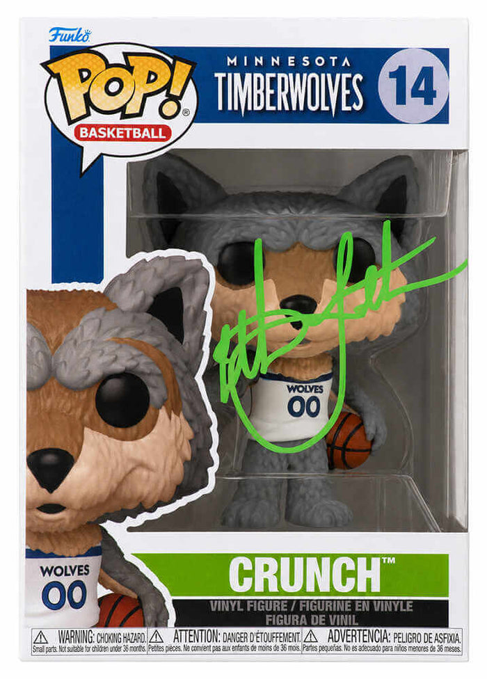 Christian Laettner Autographed Minnesota Timberwolves Crunch Mascot Funko Pop Doll #14-Powers Sports Memorabilia