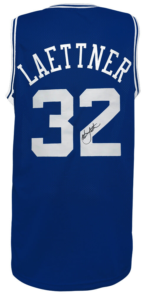 Christian Laettner Autographed Blue Custom College Basketball Jersey-Powers Sports Memorabilia