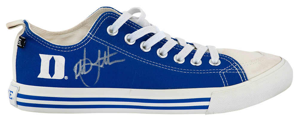 Christian Laettner Autographed Duke SKICKS White & Blue Shoe (Left Foot)-Powers Sports Memorabilia