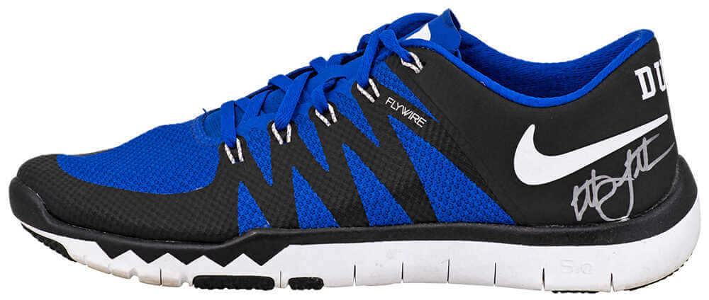 Christian Laettner Autographed Duke Nike Flywire Black & Blue Shoe Black-Powers Sports Memorabilia