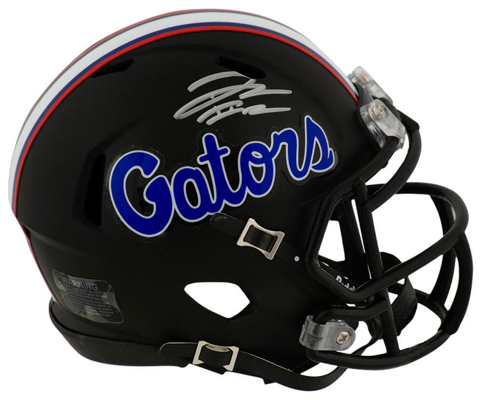 DJ Lagway Autographed Florida Gators Black Riddell Speed Mini Helmet-Powers Sports Memorabilia
