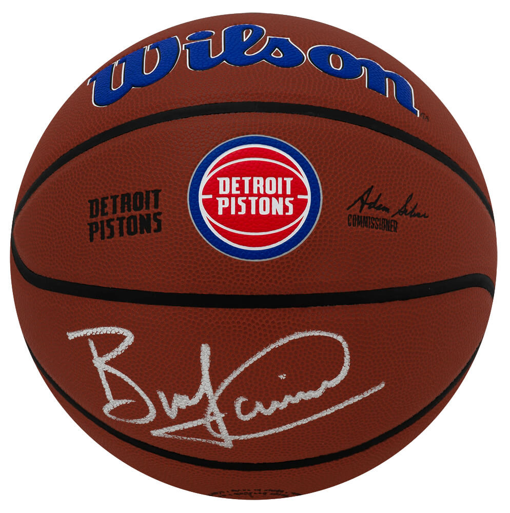 Bill Laimbeer Autographed Detroit Pistons Logo Wilson Alliance NBA Basketball-Powers Sports Memorabilia