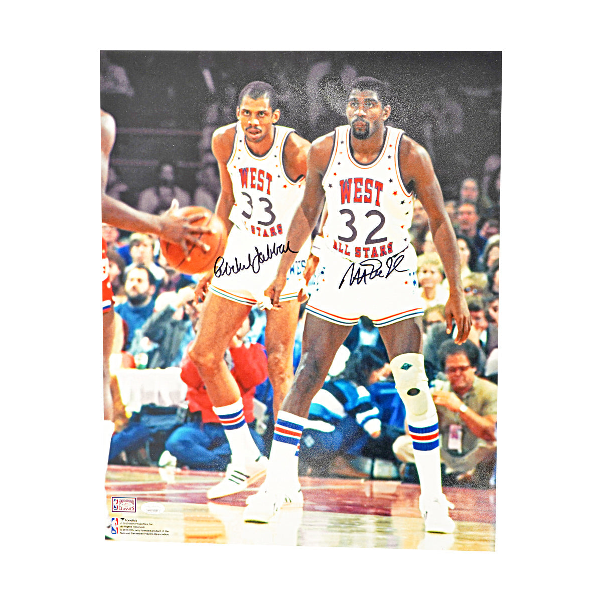Magic Johnson Abdul-Jabbar Los Angeles Lakers Dual Signed 84 ASG 16x20 Photo JSA COA-Powers Sports Memorabilia