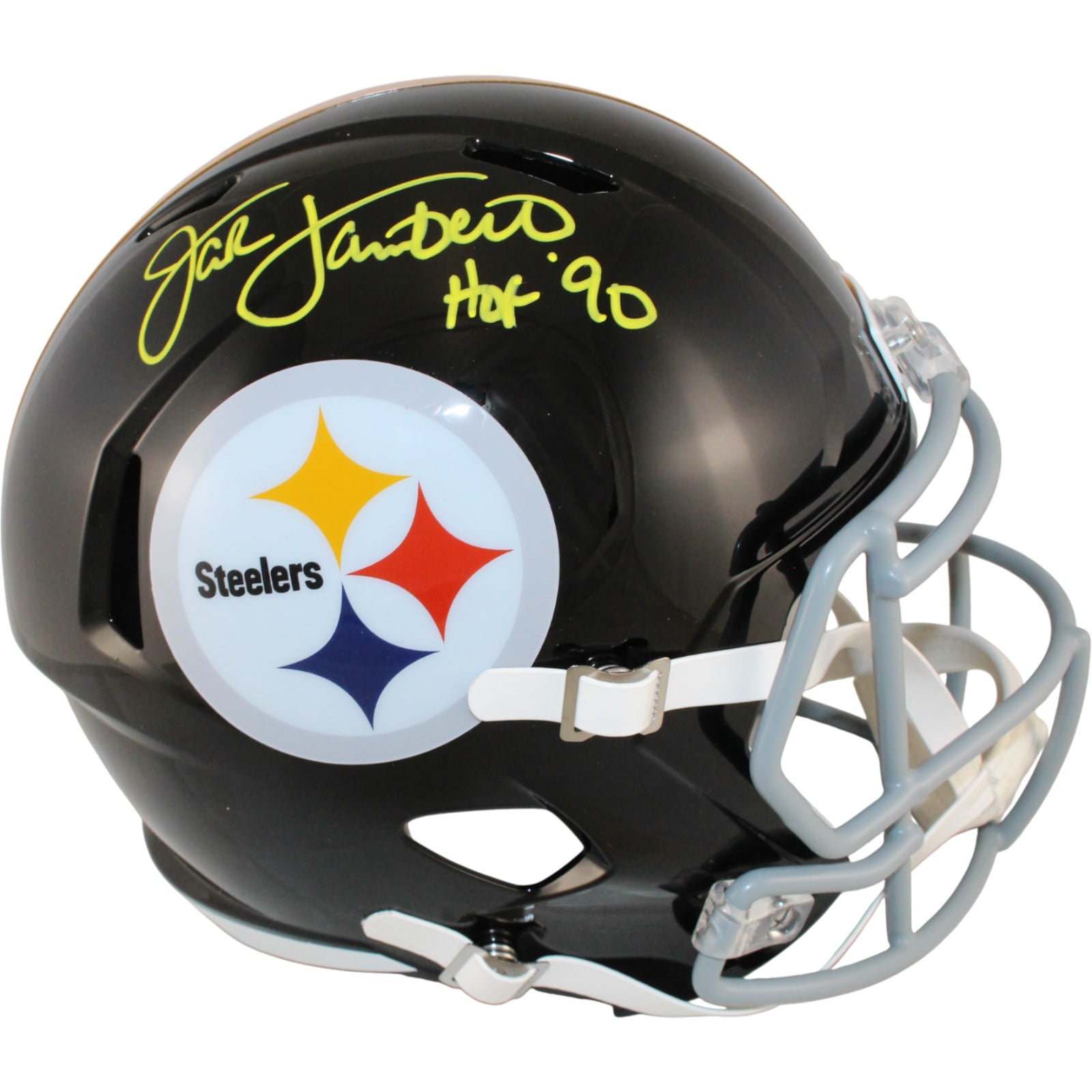 Jack Lambert Signed Pittsburgh Steelers Full-Size TB Helmet HOF – Beckett Authenticated-Powers Sports Memorabilia