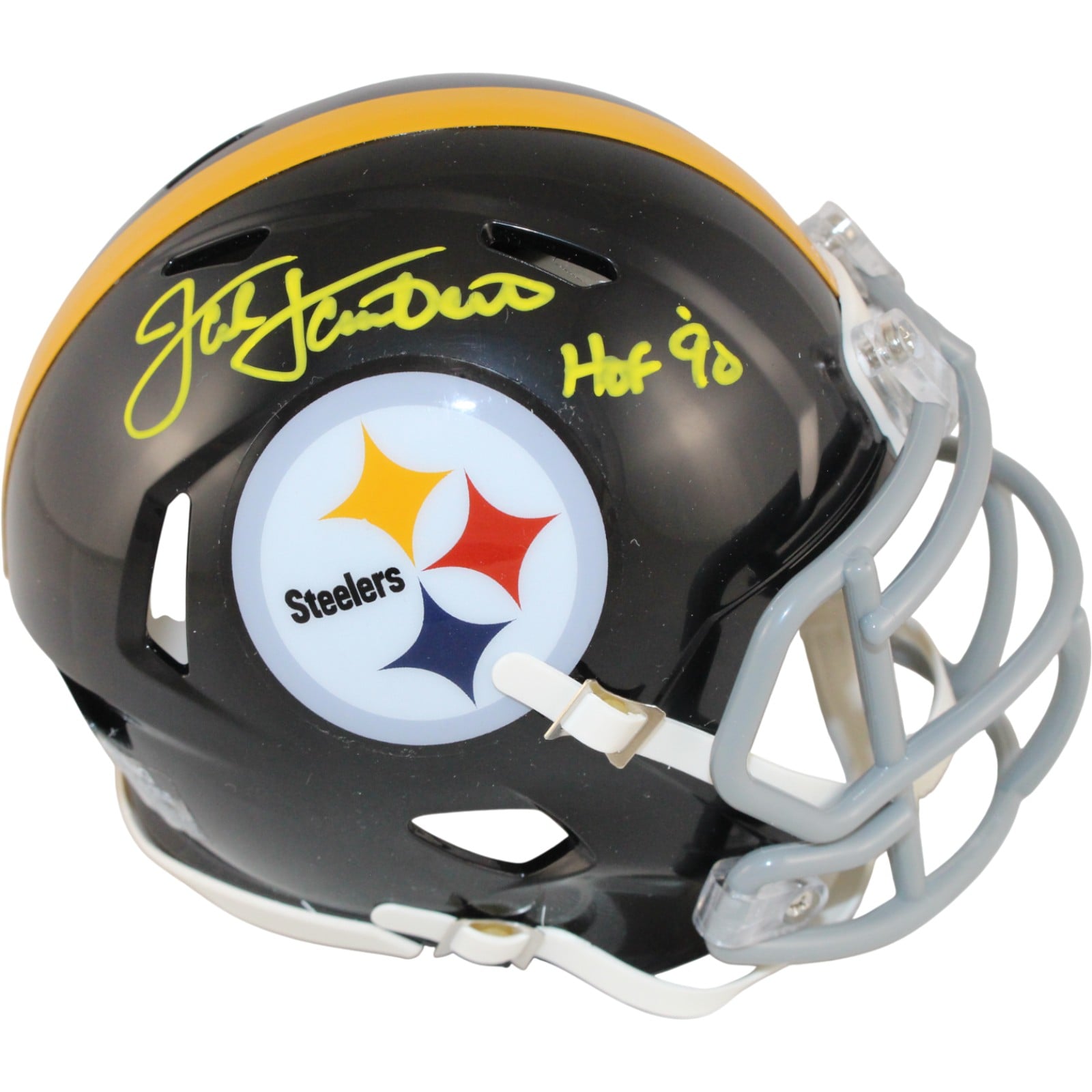 Jack Lambert Signed Pittsburgh Steelers TB Mini Helmet HOF – Hall of Fame – Beckett Authenticated-Powers Sports Memorabilia