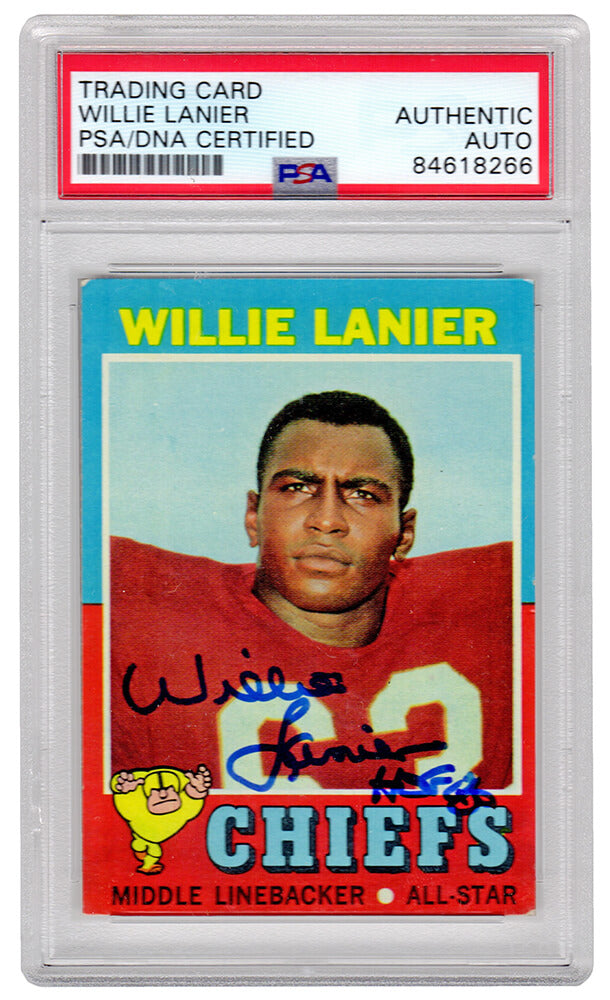 Willie Lanier Kansas City Chiefs Autographed 1971 Topps Football Rookie-Powers Sports Memorabilia