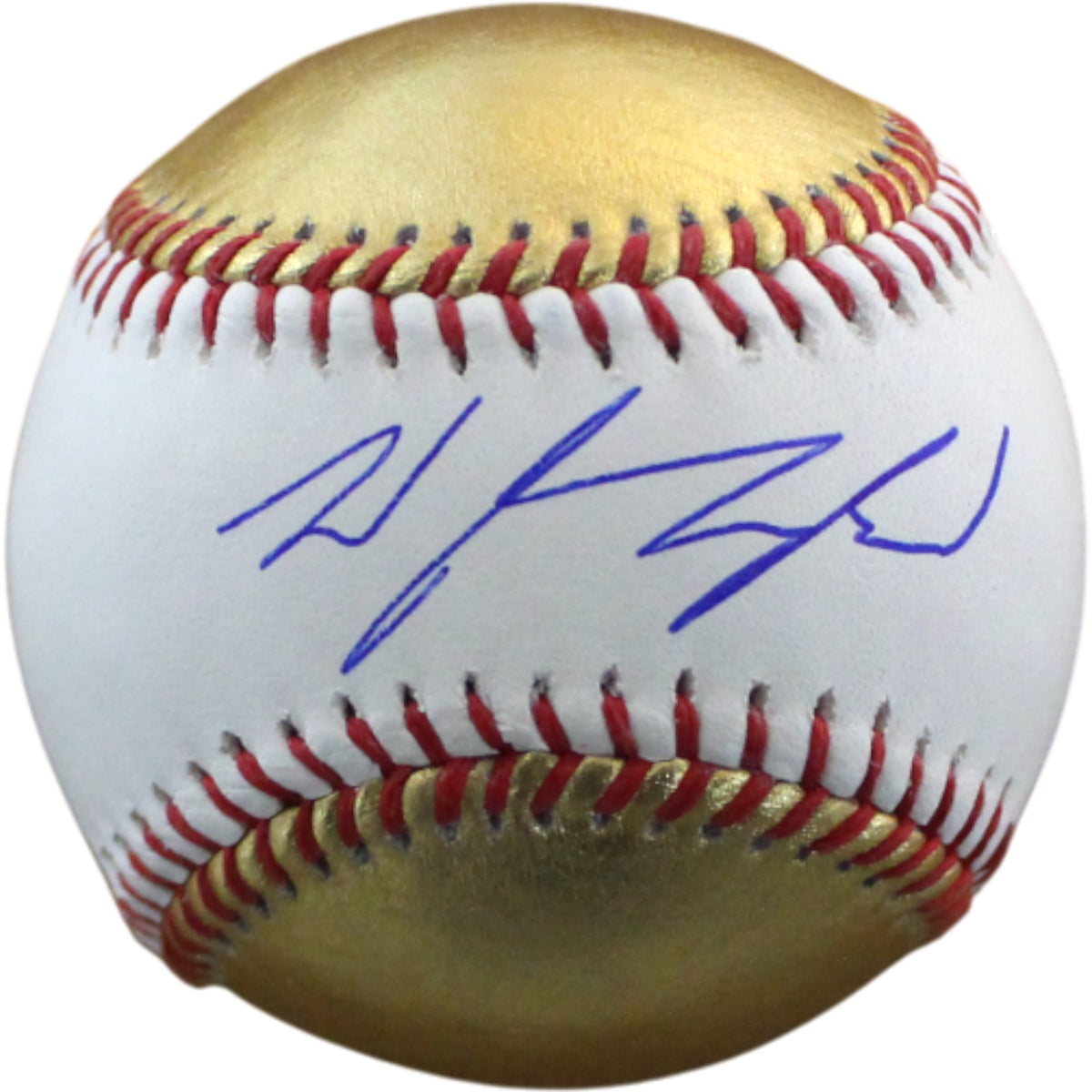 Wyatt Langford Texas Rangers Signed Baseball - OML Gold Baseball Fanatics-Powers Sports Memorabilia