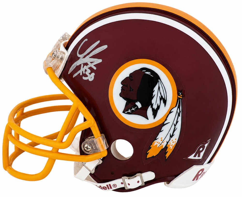 LaRon Landry Autographed Washington Throwback Riddell (VSR4) Mini Helmet-Powers Sports Memorabilia