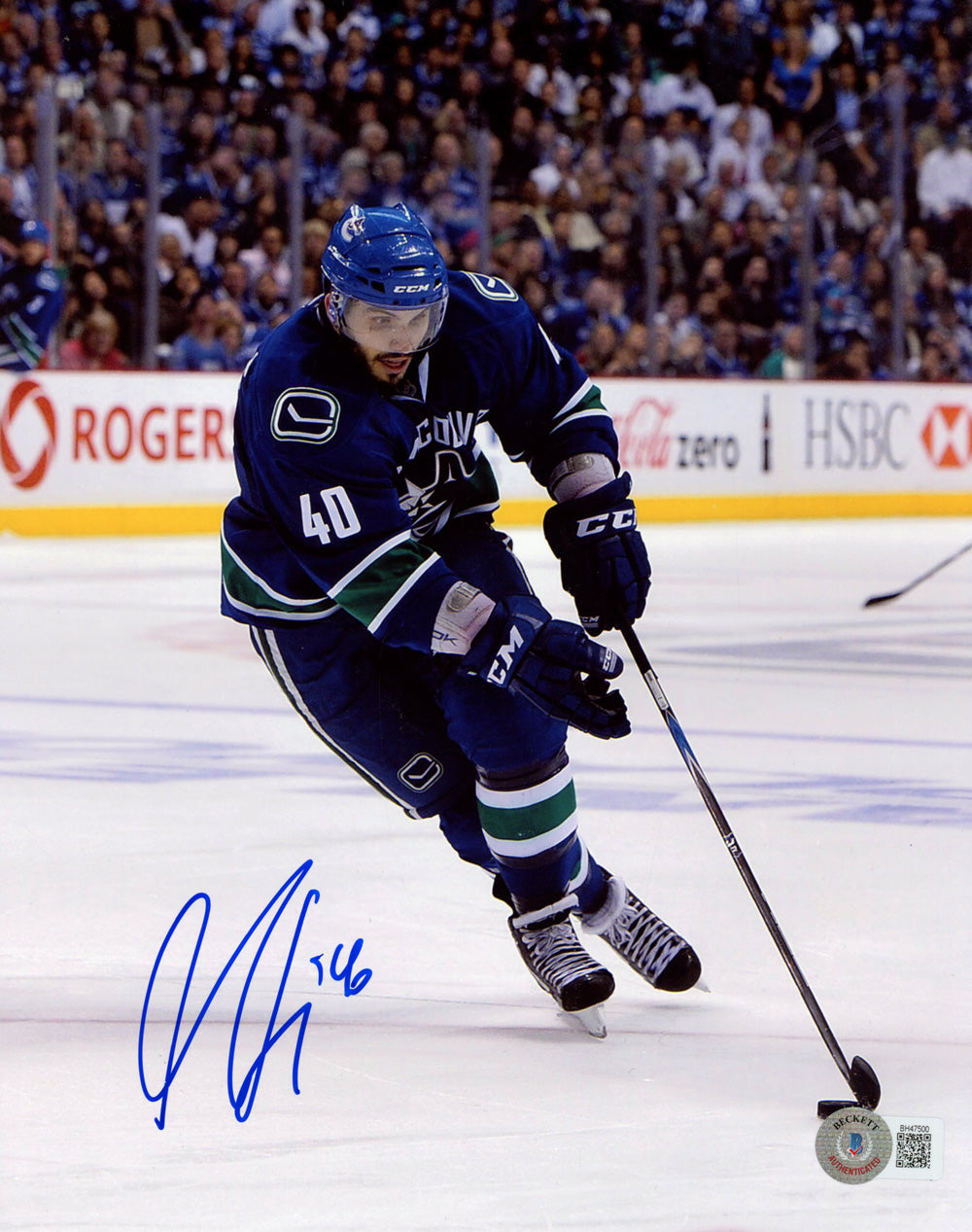 Maxim Lapierre Vancouver Canucks Signed 8x10 Photo - Beckett Beckett-Powers Sports Memorabilia