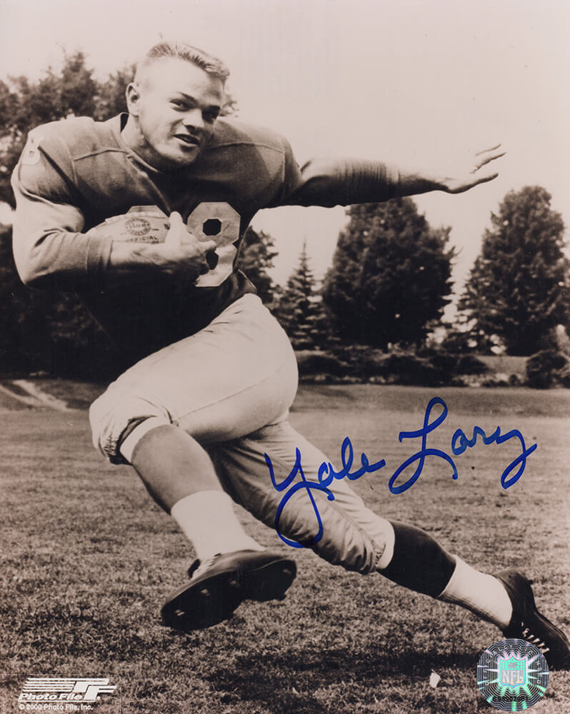 Yale Lary Detroit Lions Autographed B&W Pose 8x10 Photo-Powers Sports Memorabilia