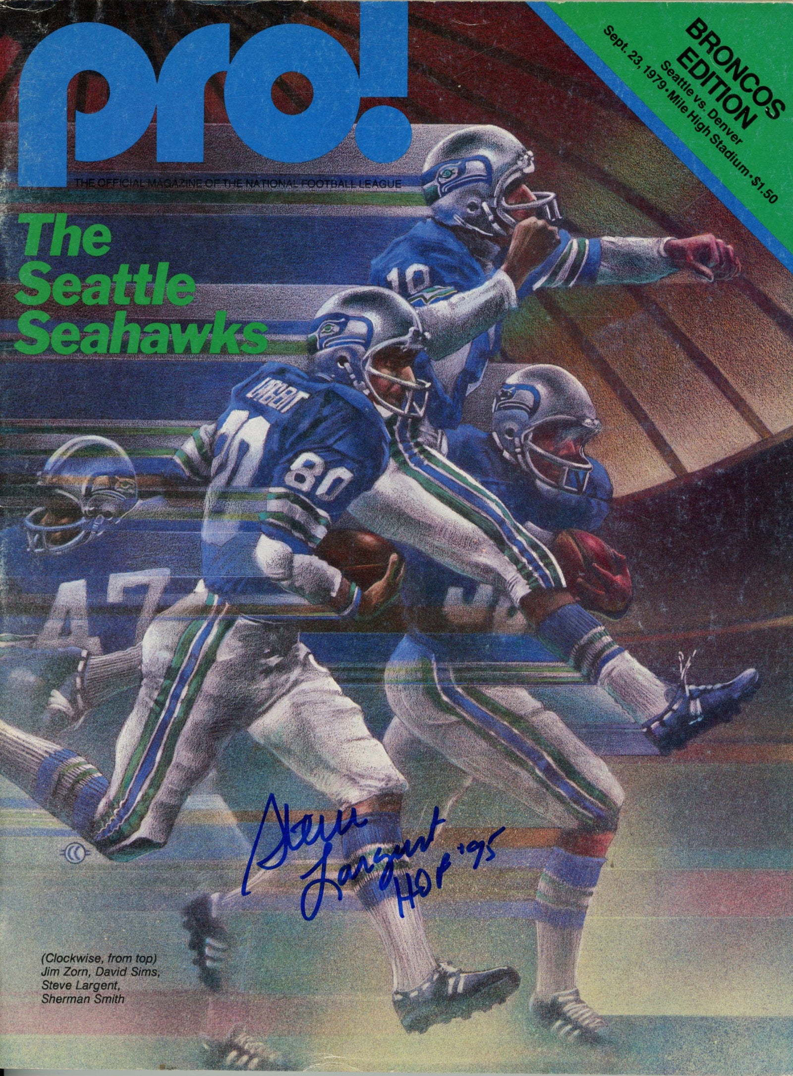 Steve Largent Seattle Seahawks Signed Magazine - Pro! 9/23/79 Magazine Beckett Beckett-Powers Sports Memorabilia