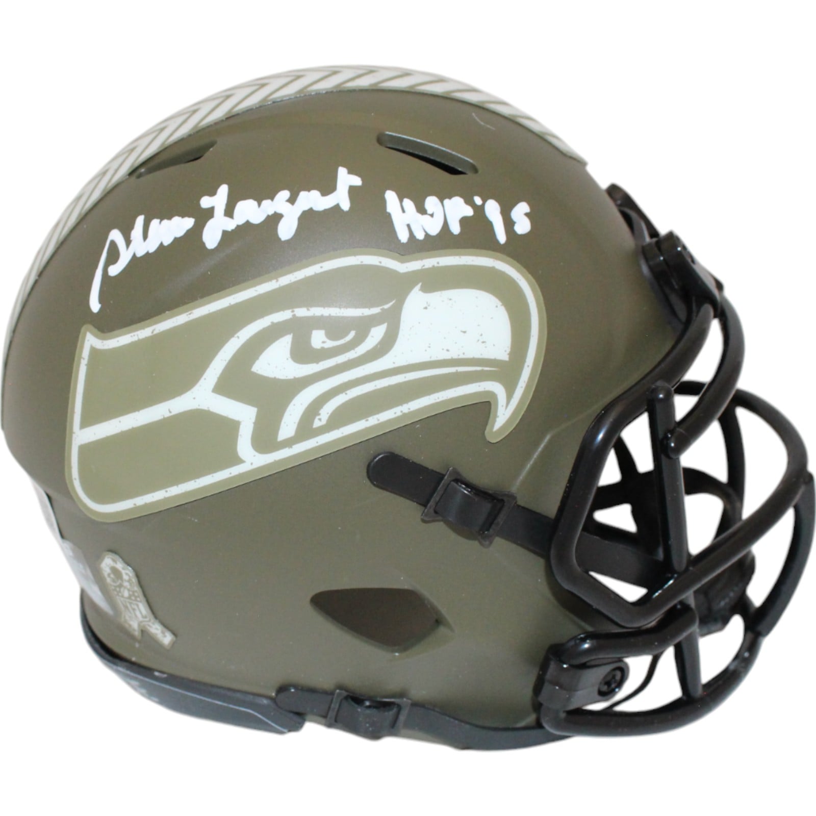 Steve Largent Signed Seattle Seahawks 22 STS Mini Helmet – Beckett Authenticated-Powers Sports Memorabilia