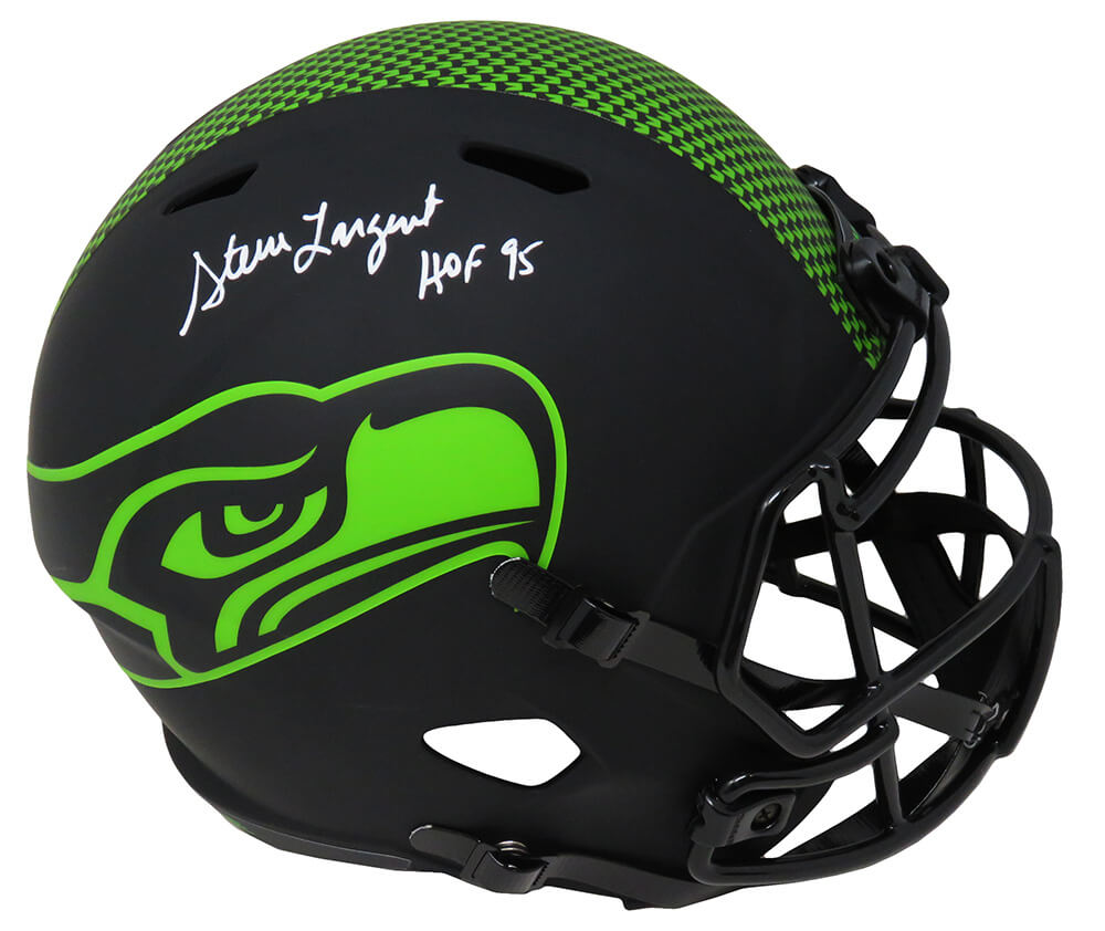 Steve Largent Seattle Seahawks Autographed Matte Full Size Riddell Replica Helmet-Powers Sports Memorabilia
