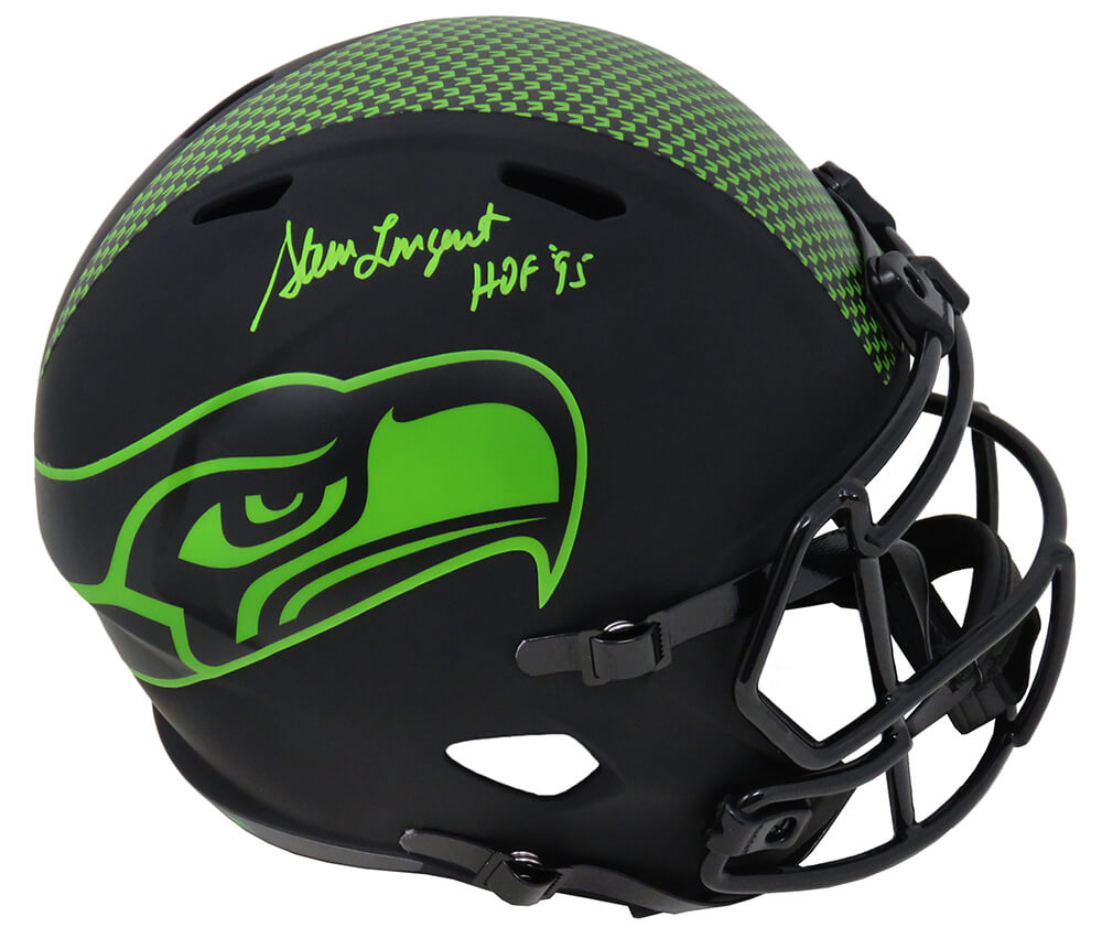 Steve Largent Autographed Seattle Seahawks Eclipse Riddell Full Size Speed Replica Helmet with HOF'95 (In Green)-Powers Sports Memorabilia