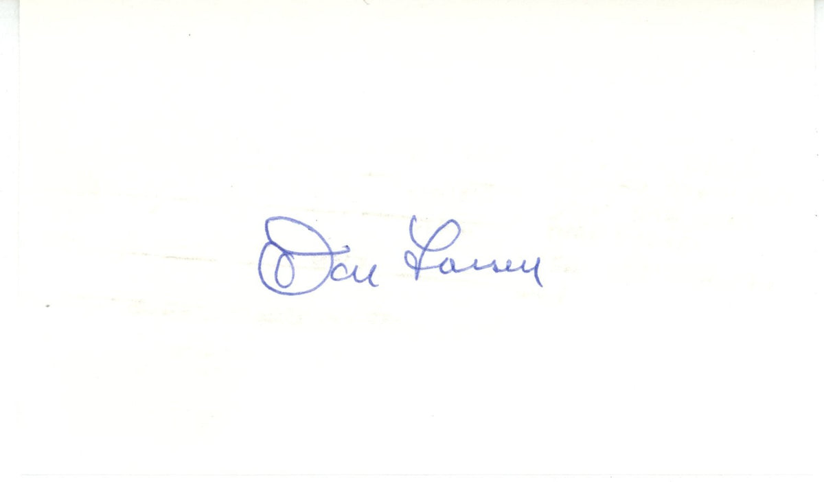 Don Larson New York Yankees Index Signed Card-Powers Sports Memorabilia