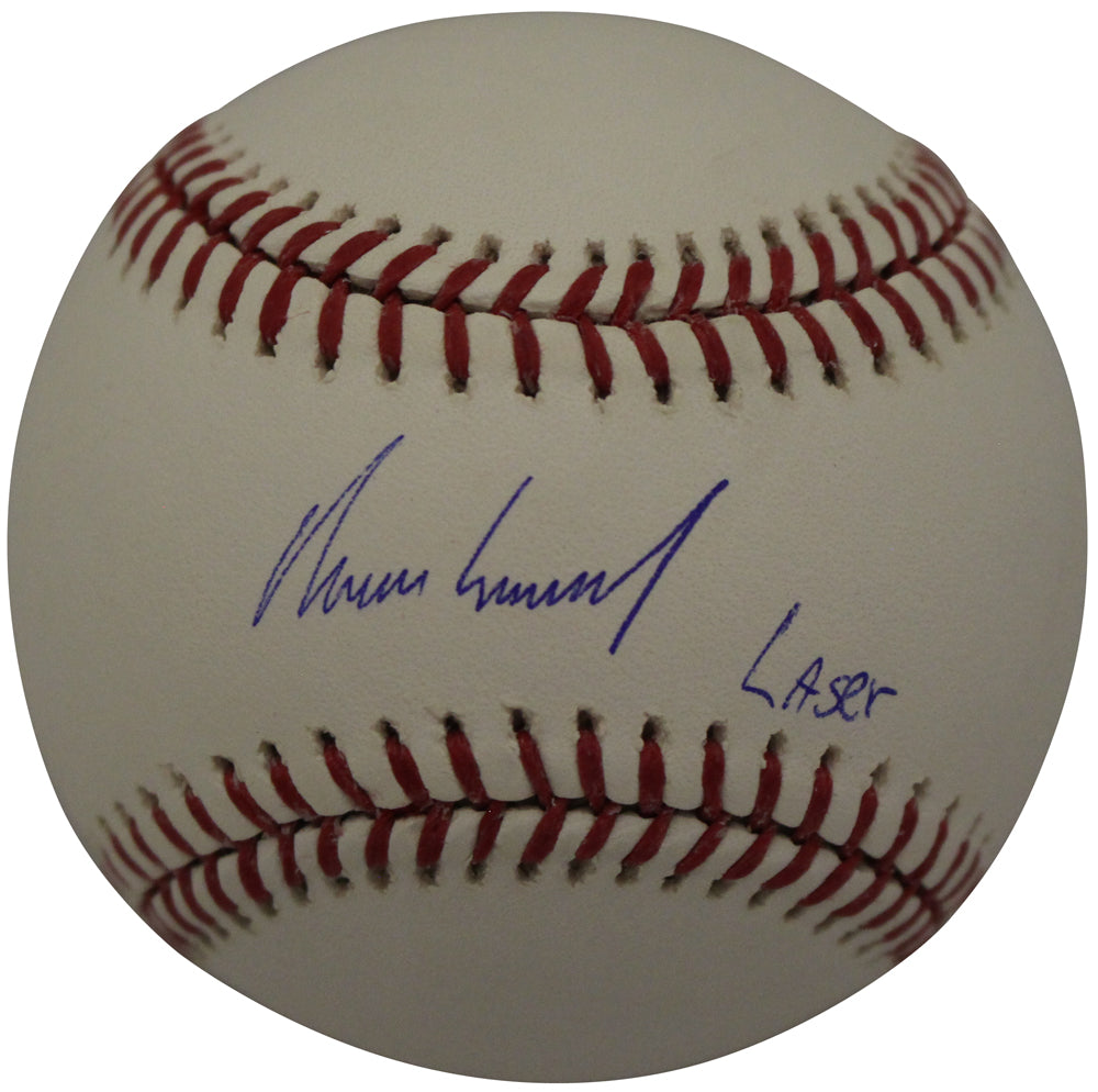 Ramon Laureano Oakland Athletics Signed Baseball - OML Baseball Laser MLB-Powers Sports Memorabilia