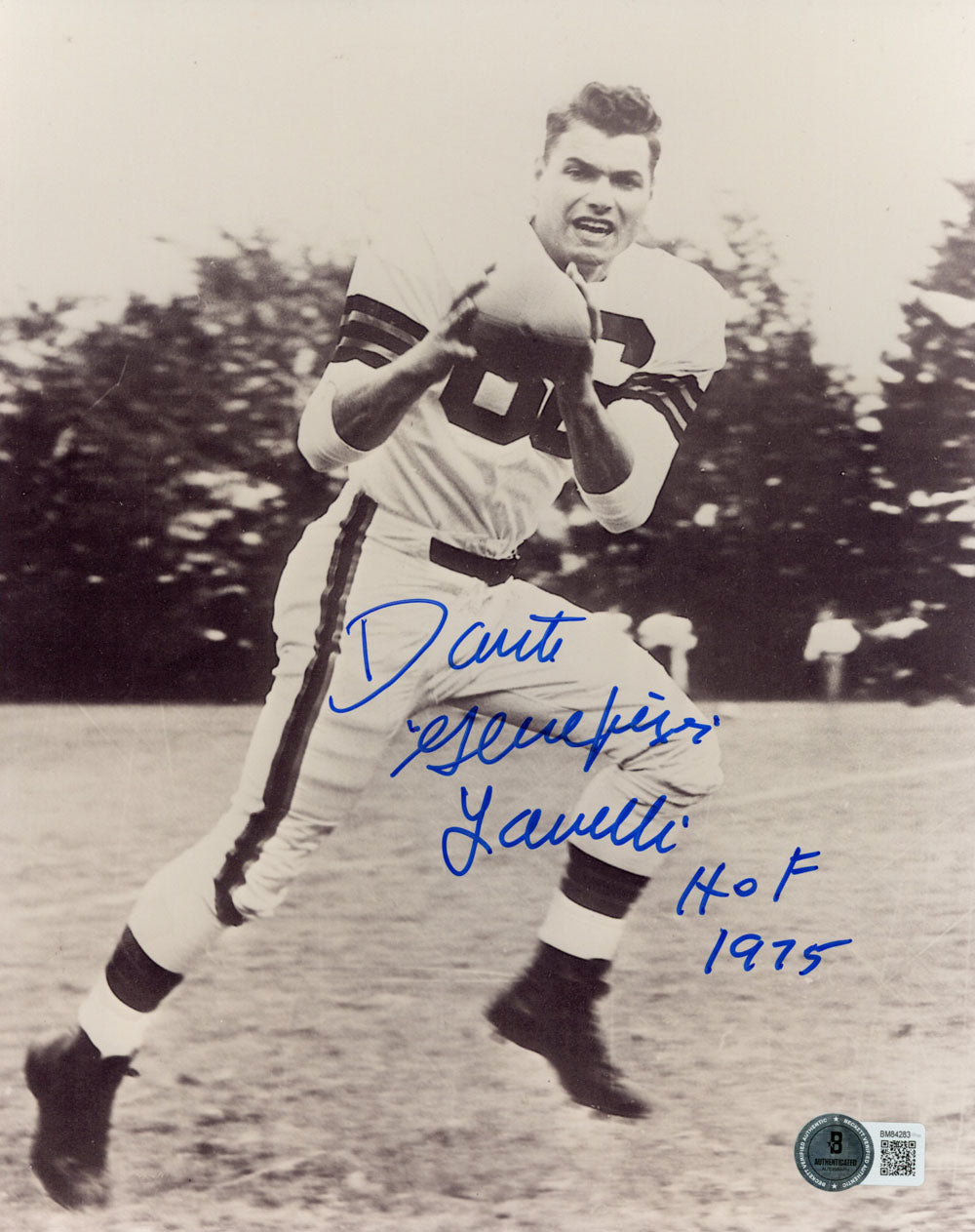 Dante Lavelli Cleveland Browns Signed 8x10 Photo - HOF Beckett-Powers Sports Memorabilia