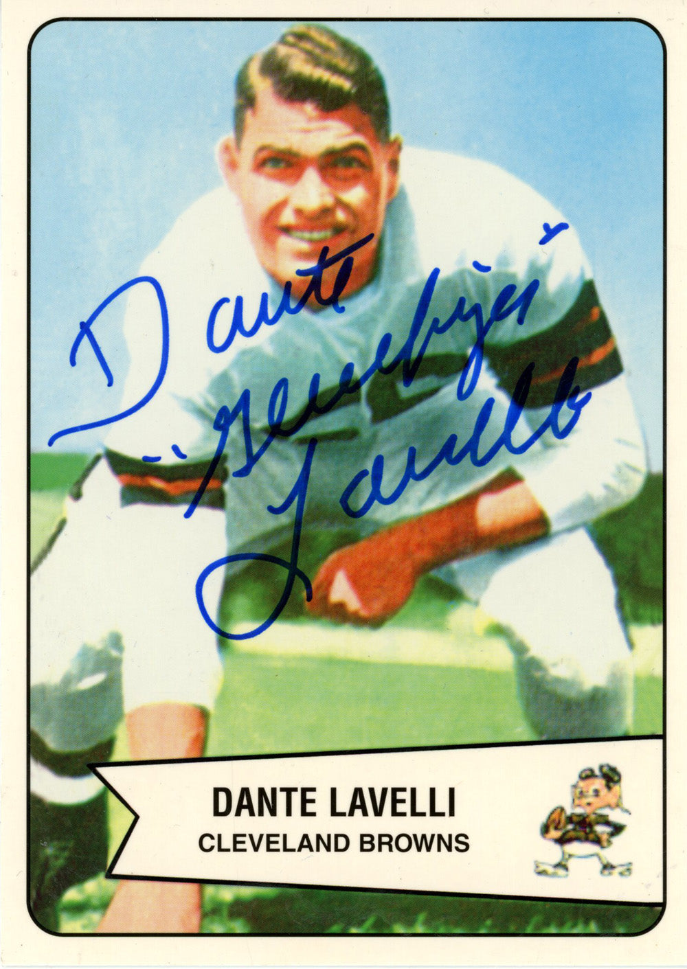 Dante Lavelli Cleveland Browns Signed Mini Helmet - 5"x7" Beckett Beckett-Powers Sports Memorabilia