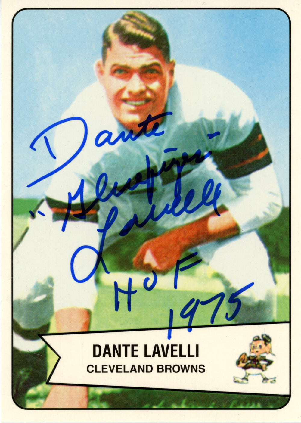 Dante Lavelli Cleveland Browns Signed Mini Helmet - 5"x7" HOF Beckett Beckett-Powers Sports Memorabilia
