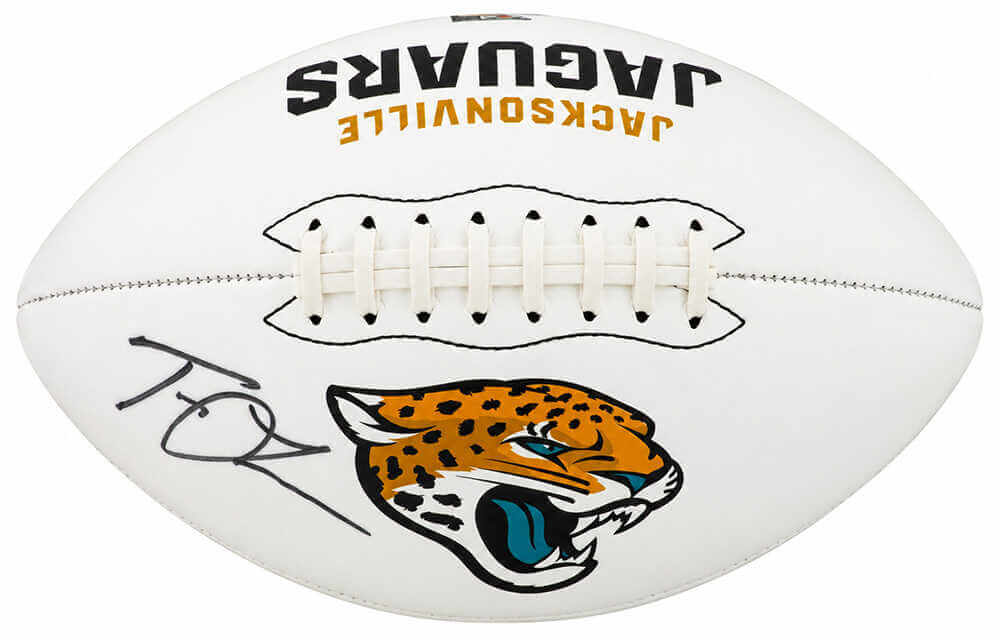 Trevor Lawrence Autographed Jacksonville Jaguars Logo Wilson White Panel Football-Powers Sports Memorabilia