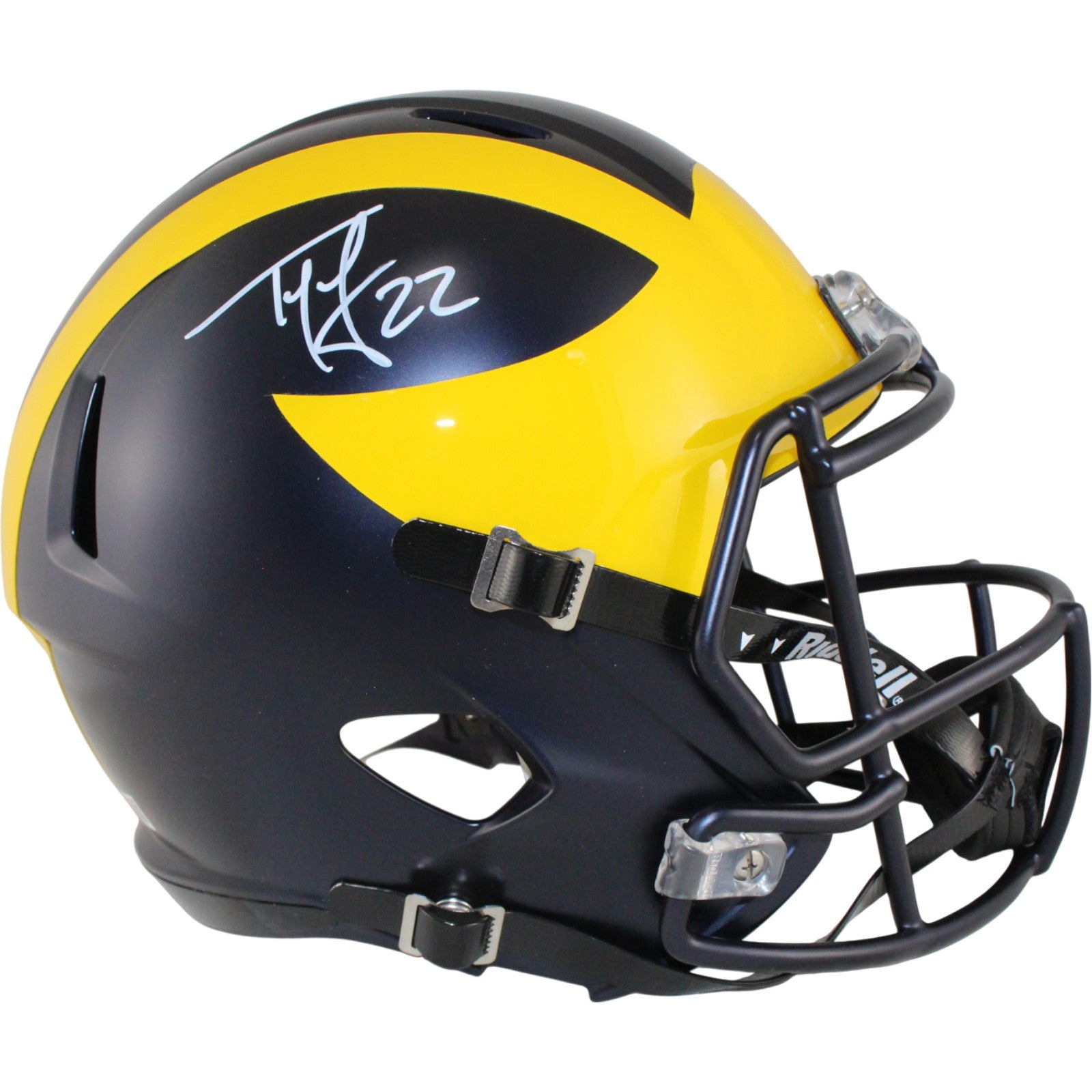 Ty Law Michigan Wolverines F/S Signed Helmet Beckett Witness 54062 Beckett-Powers Sports Memorabilia