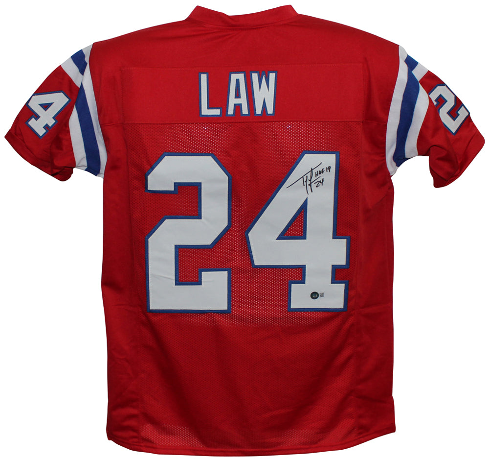 Ty Law Pro Style Red XL Signed Jersey HOF – Beckett Authenticated-Powers Sports Memorabilia