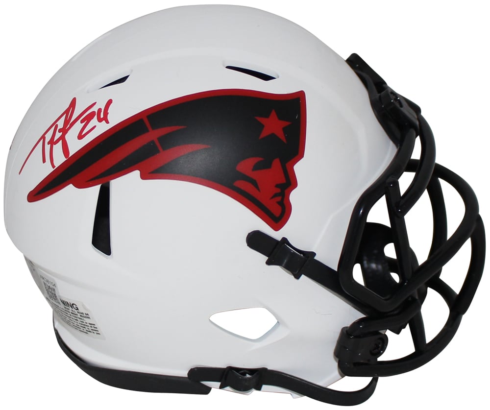 Ty Law New England Patriots Lunar Signed Mini Helmet BAS-Powers Sports Memorabilia
