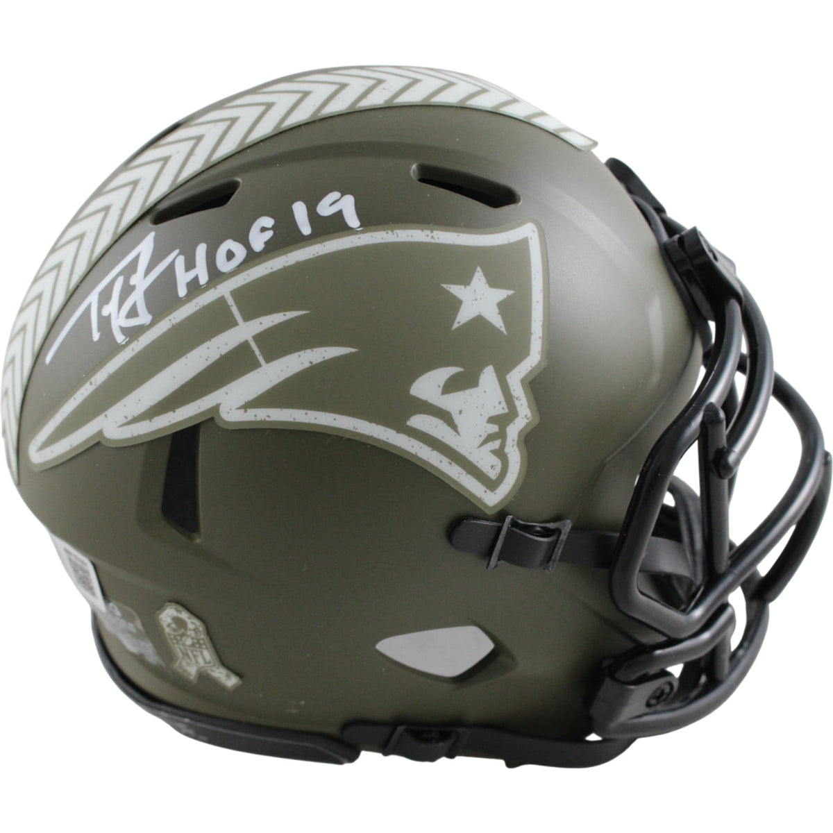 Ty Law Signed New England Patriots 22 STS Mini Helmet HOF – Beckett Authenticated-Powers Sports Memorabilia