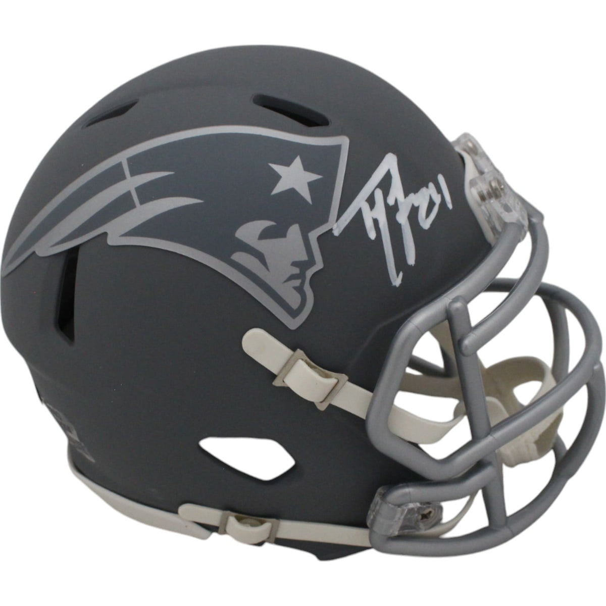 Ty Law Signed New England Patriots Slate Mini Helmet – Beckett Authenticated-Powers Sports Memorabilia