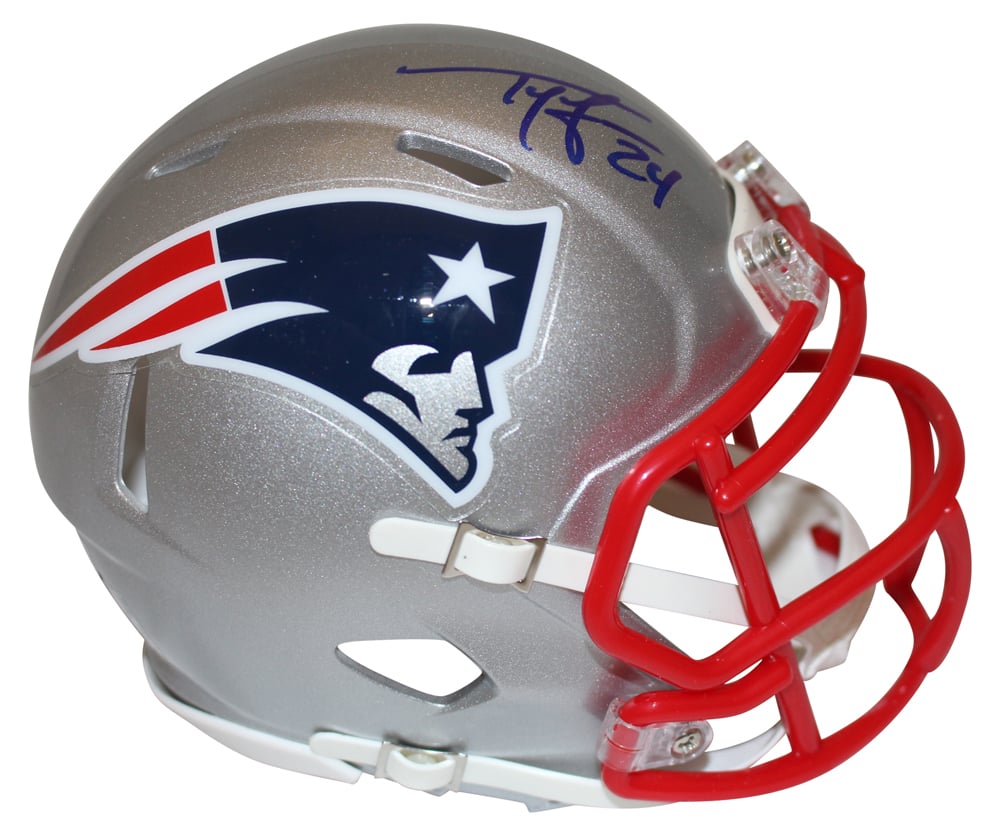 Ty Law Signed New England Patriots Speed Mini Helmet – Beckett Authenticated-Powers Sports Memorabilia