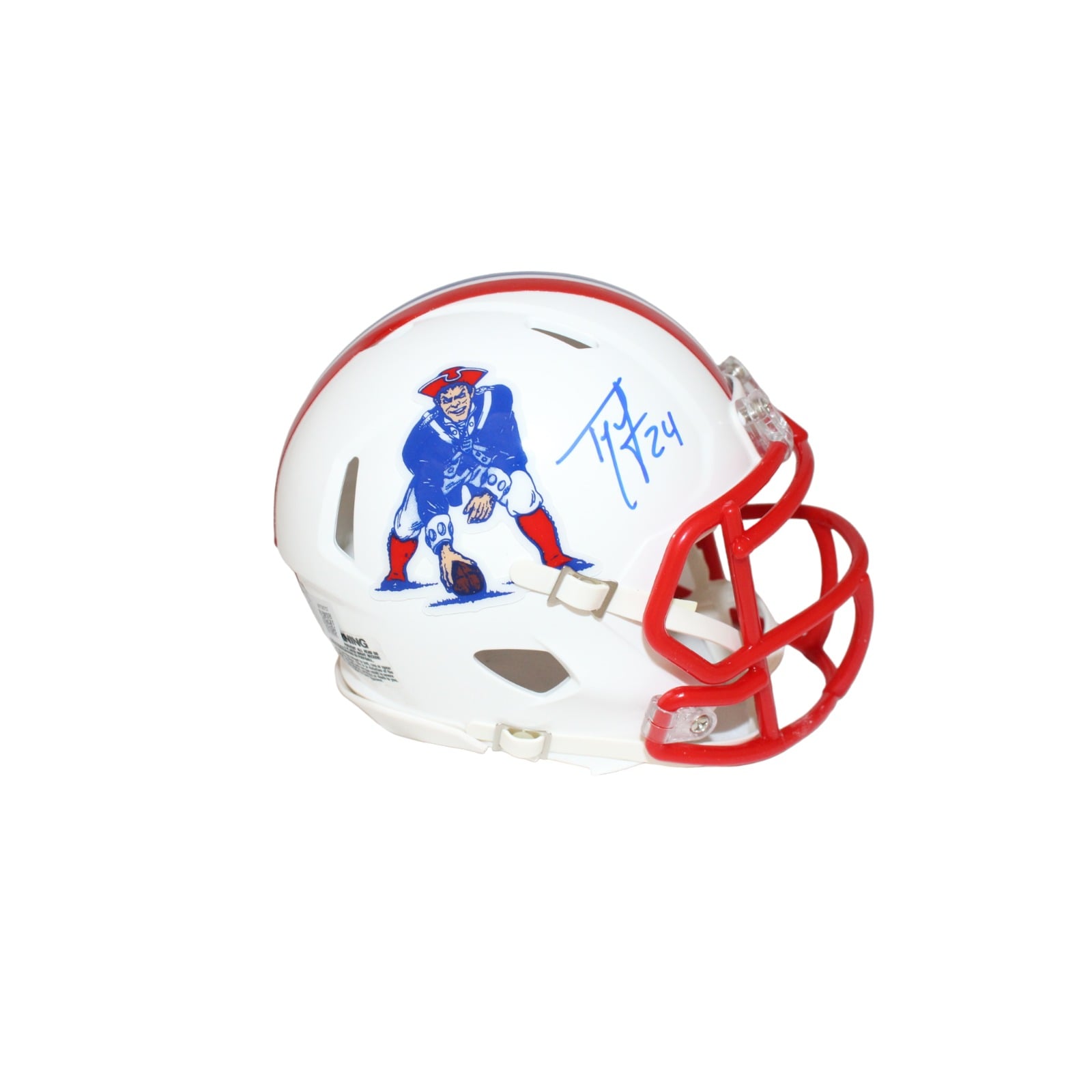 Ty Law Signed New England Patriots TB Mini Helmet – Beckett Authenticated-Powers Sports Memorabilia