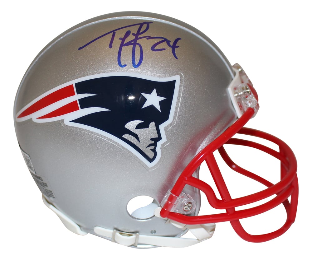 Ty Law Signed New England Patriots VSR4 Mini Helmet – Beckett Authenticated-Powers Sports Memorabilia