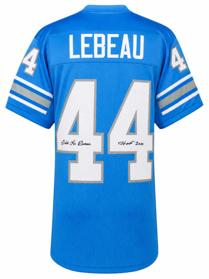 Dick LeBeau Autographed Blue Throwback Custom Football Jersey with HOF 2010-Powers Sports Memorabilia