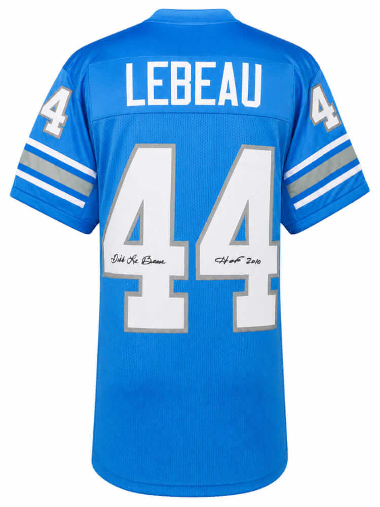 Dick LeBeau Autographed Blue Throwback Custom Football Jersey with HOF 2010-Powers Sports Memorabilia