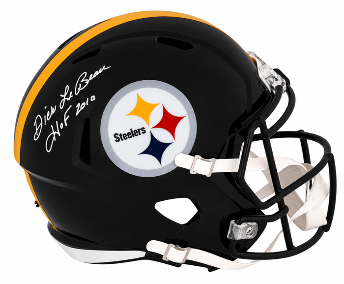 Dick LeBeau Autographed Pittsburgh Steelers Riddell Full Size Speed Replica Helmet with HOF 2010-Powers Sports Memorabilia
