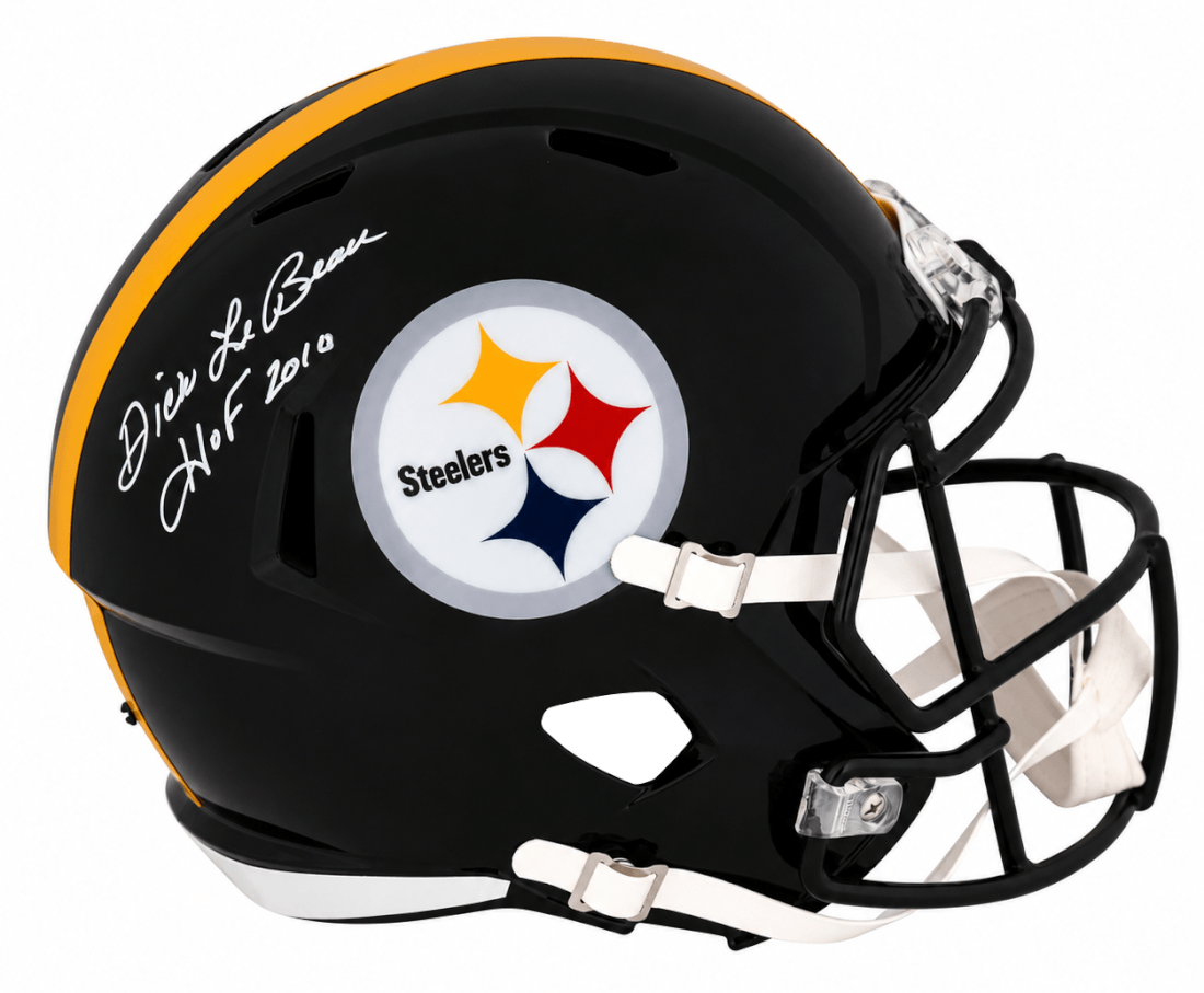 Dick LeBeau Autographed Pittsburgh Steelers Riddell Full Size Speed Replica Helmet with HOF 2010-Powers Sports Memorabilia