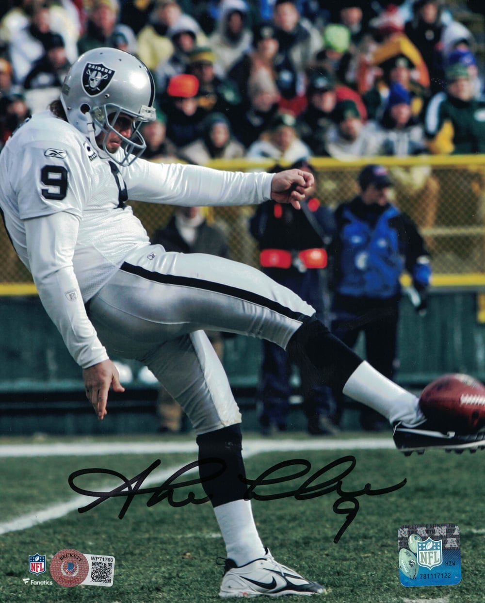 Shane Lechler Signed Oakland Raiders 8x10 Photo Beckett – White – Beckett Authenticated-Powers Sports Memorabilia
