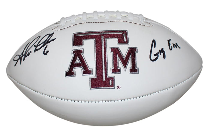 Shane Lechler Signed Texas A&M Aggies Logo Football Gig Em – Beckett Authenticated-Powers Sports Memorabilia