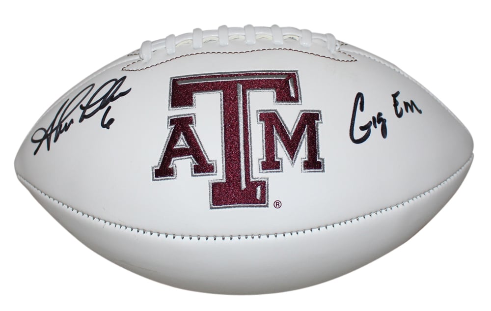 Shane Lechler Signed Texas A&M Aggies Logo Football Gig Em – Beckett Authenticated-Powers Sports Memorabilia
