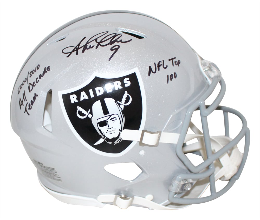 Shane Lechler Signed Oakland Raiders Authentic Speed Helmet 2 Insc – Beckett Authenticated-Powers Sports Memorabilia