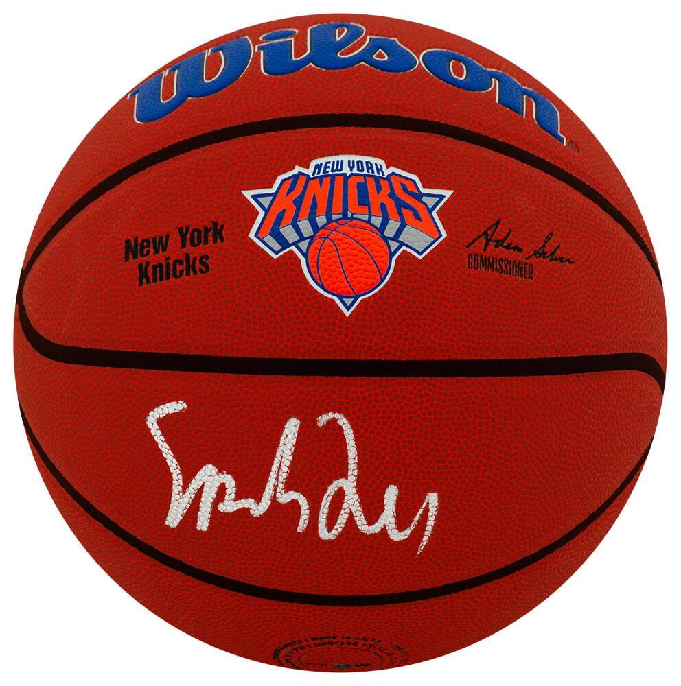 Spike Lee New York Knicks Autographed Logo Wilson NBA Basketball-Powers Sports Memorabilia
