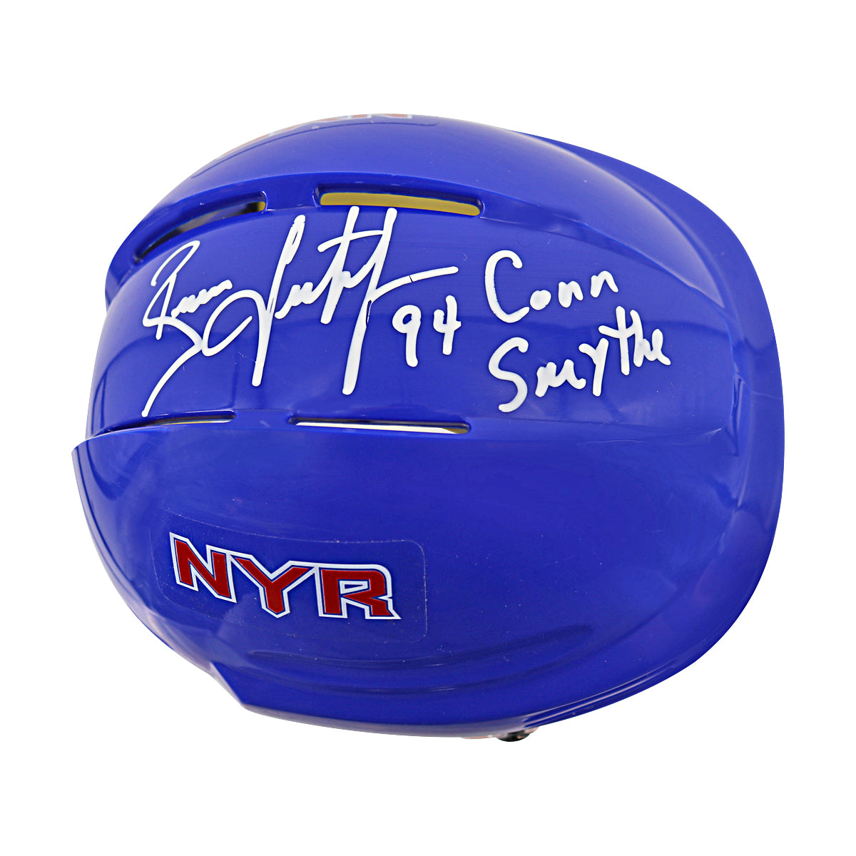 Brian Leetch New York Rangers Signed Inscribed 94 Conn Smythe Blue Mini Helmet-Powers Sports Memorabilia