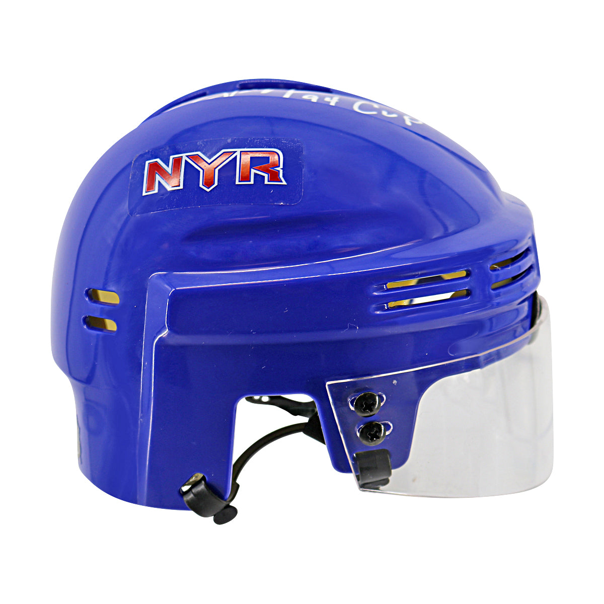 Brian Leetch New York Rangers Signed Inscribed 94 Cup Blue Mini Helmet-Powers Sports Memorabilia