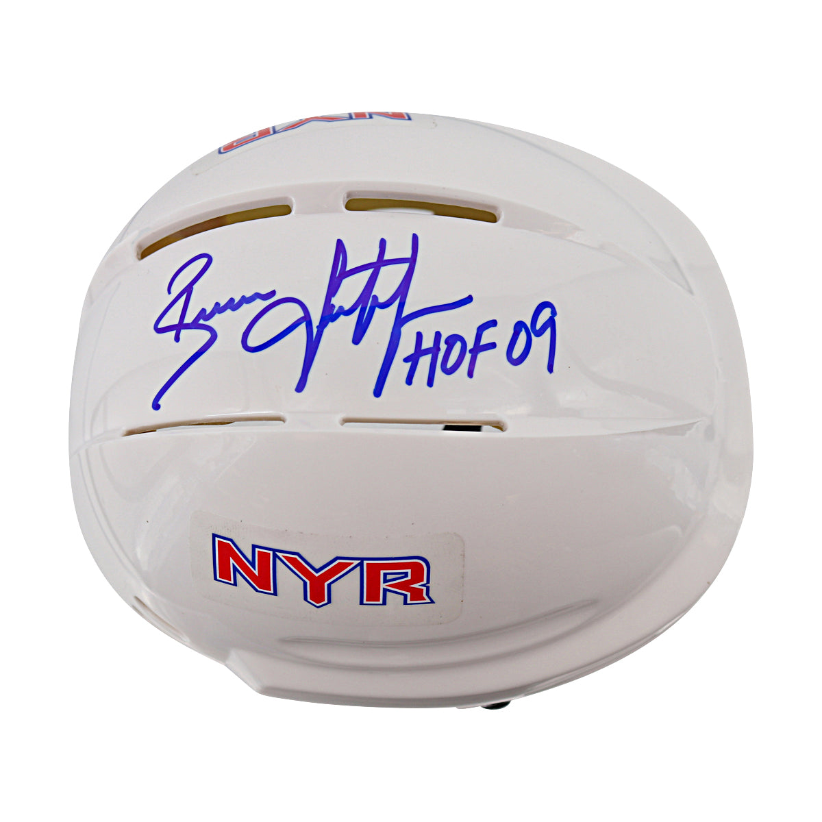 Brian Leetch New York Rangers Signed Inscribed HOF 09 White Mini Helmet